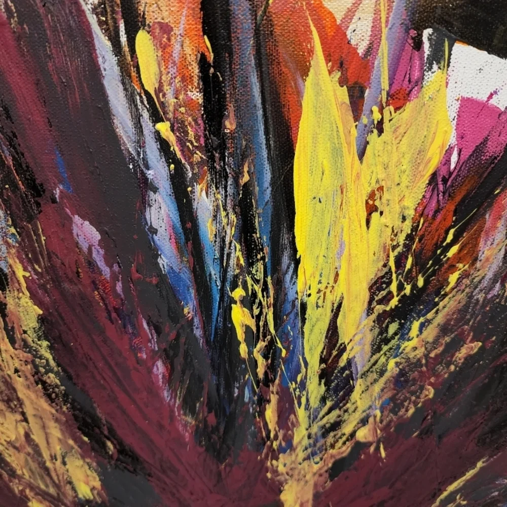 HANDCRAFTED Painting HANDPAINTED Abstract Artwork Stretch Canvas Wall Art Decor - Picture 10 of 17